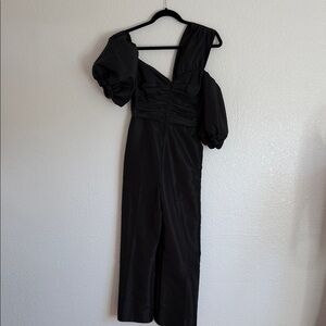 Self-Portrait Black One-Shoulder Dress